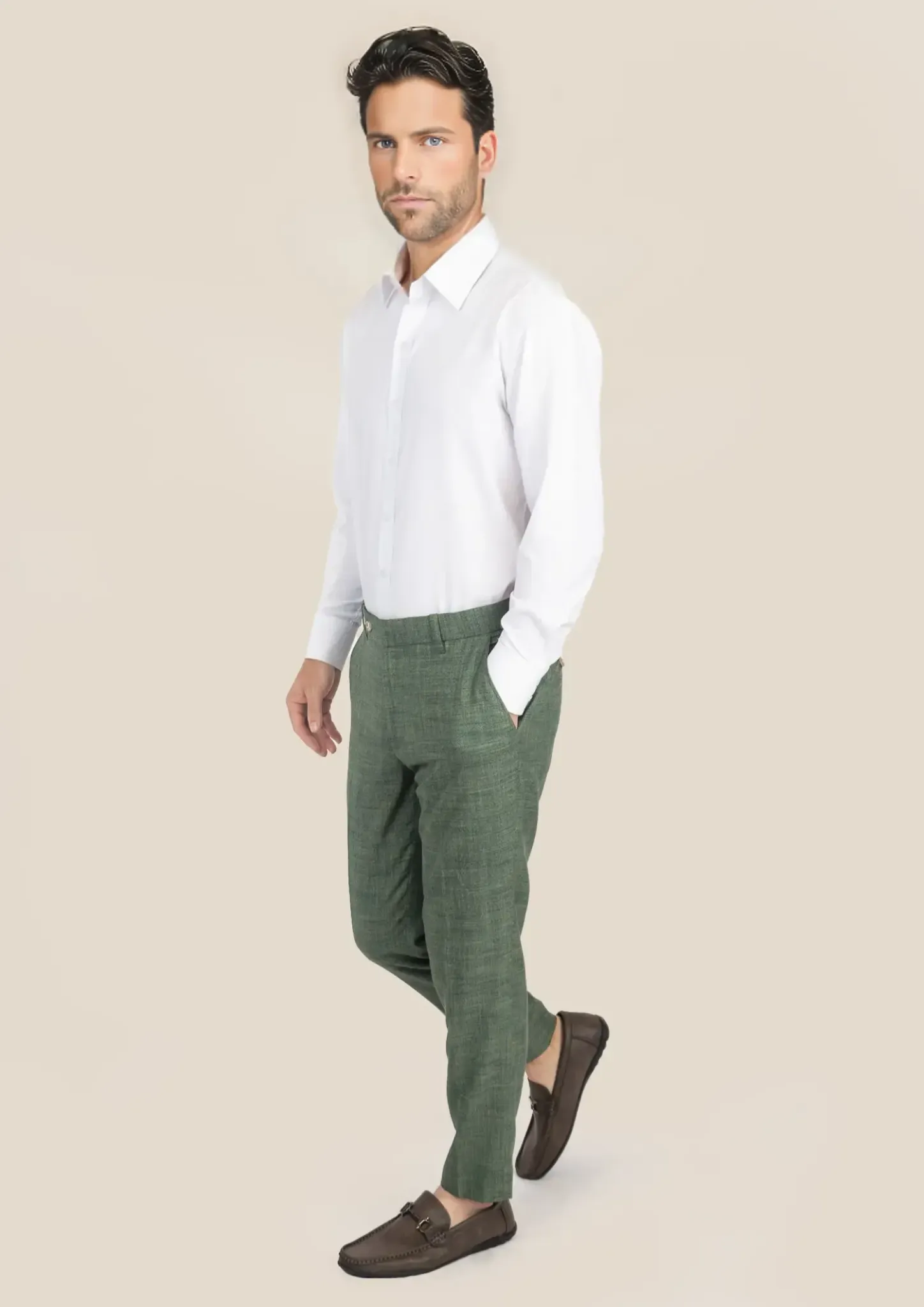 Aspen Green Hopsack Pants