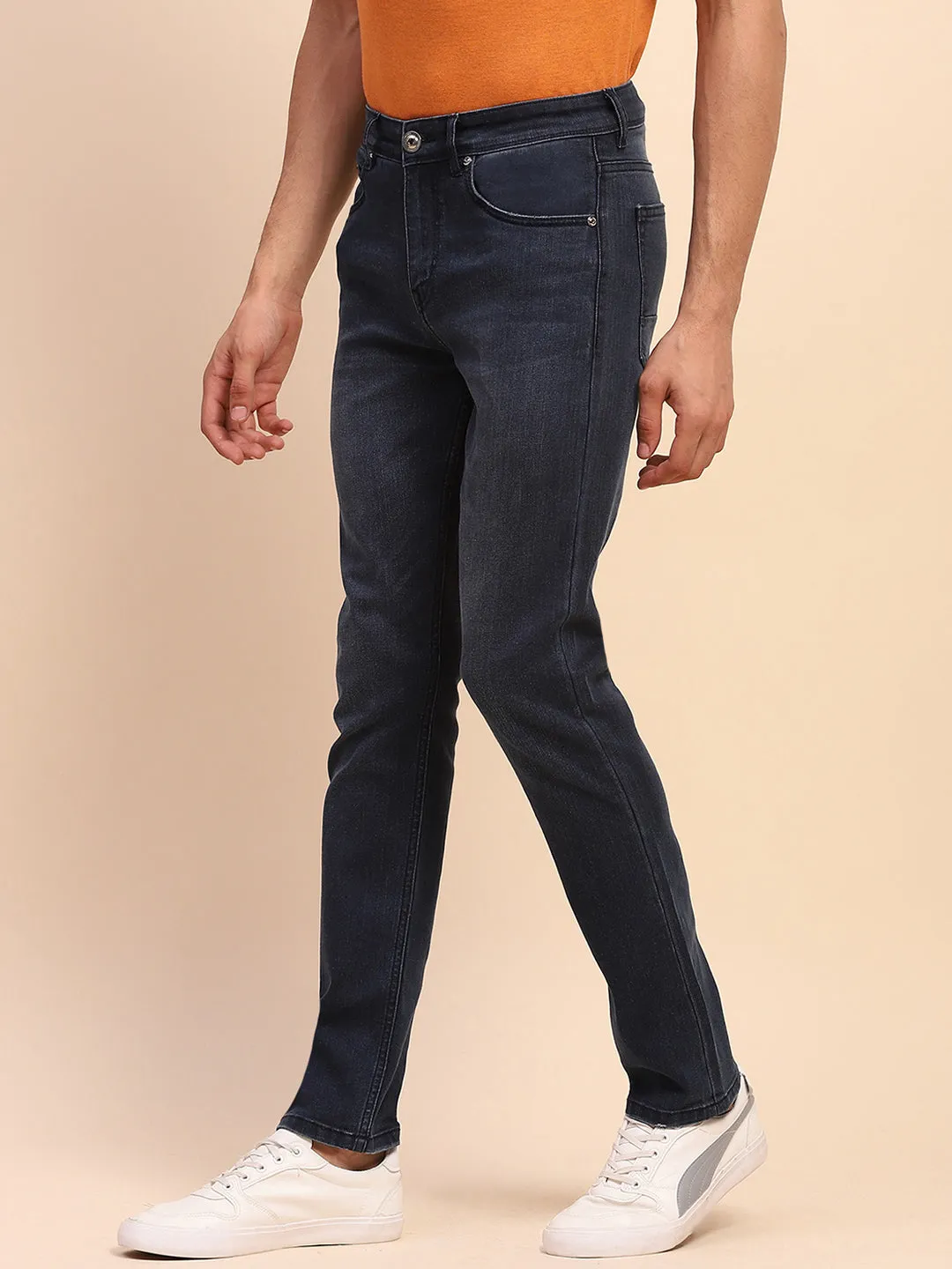 Camla Barcelona Light Fade Whiskered Navy Cotton Denim