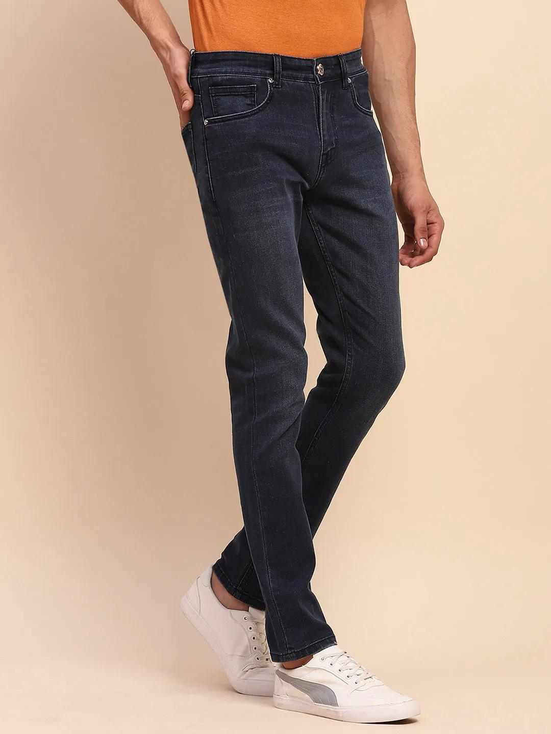 Camla Barcelona Light Fade Whiskered Navy Cotton Denim