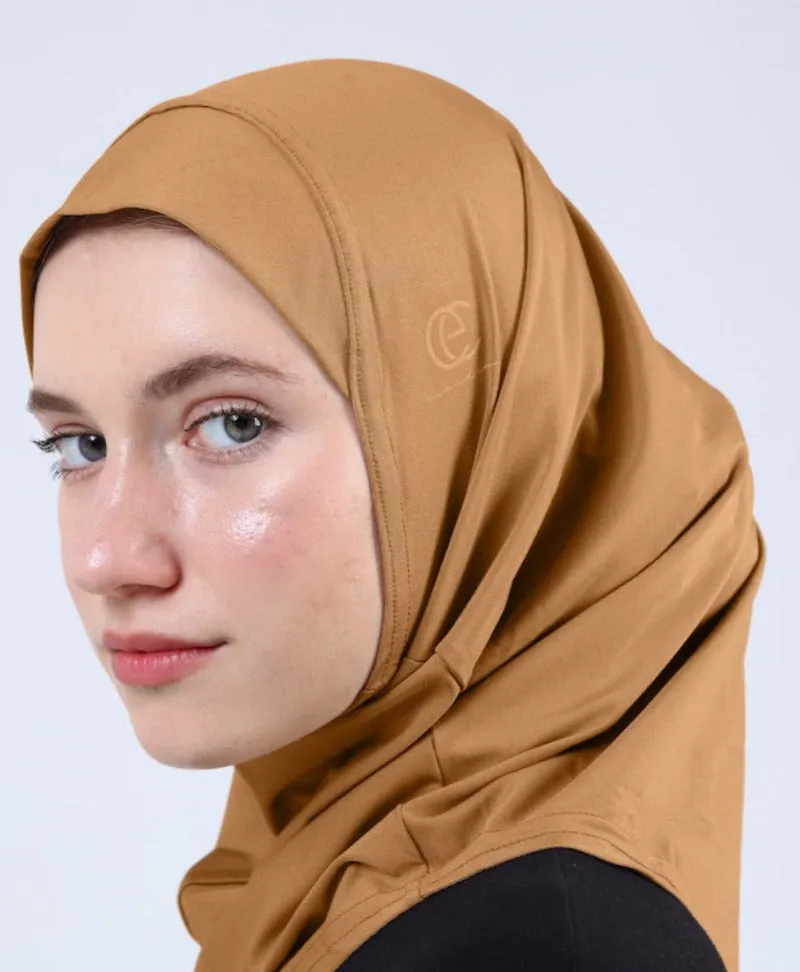 Elegant Full-Coverage Sport Hijab  | Light Caramel