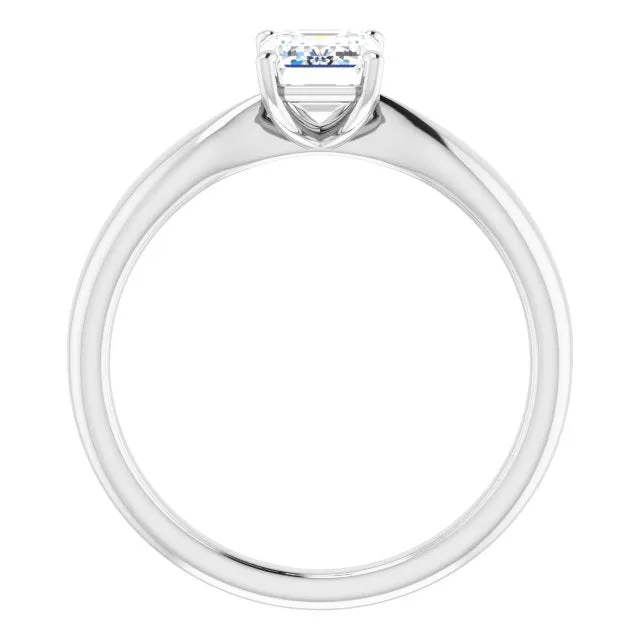 Emerald Diamond Solitaire Engagement Ring