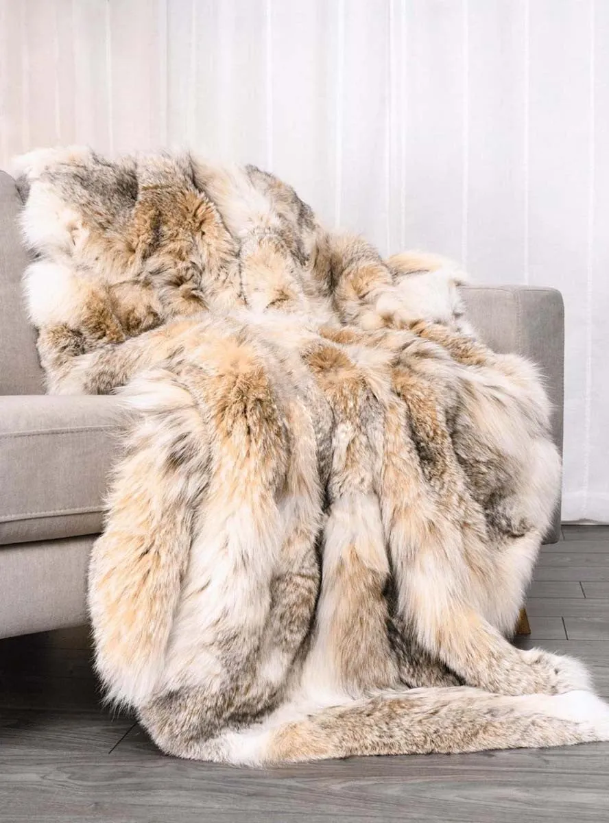Full Skin Lynx Fur Blanket