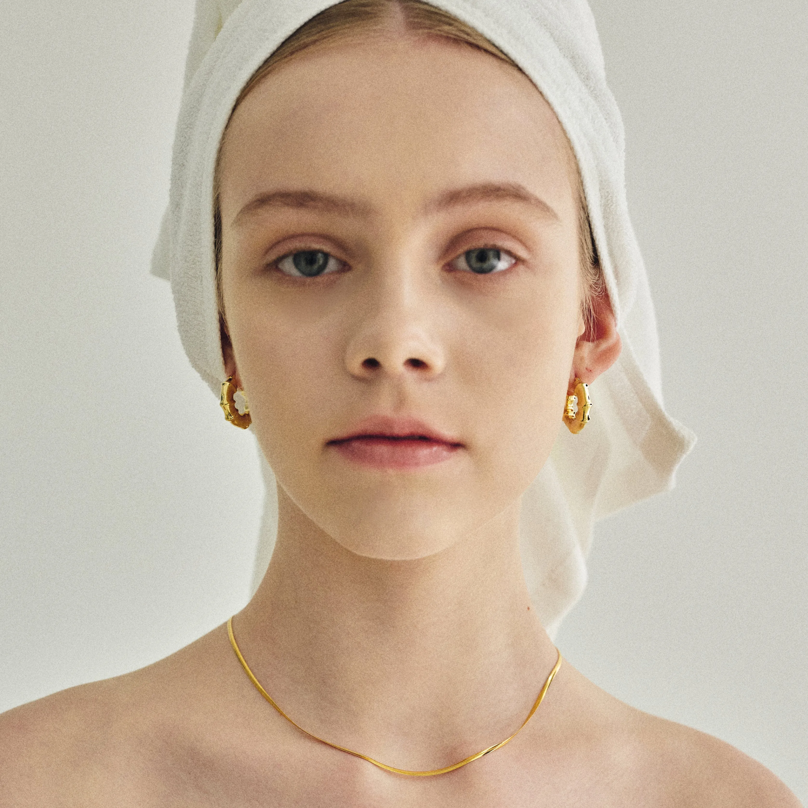Gold Herringbone Chain Necklace