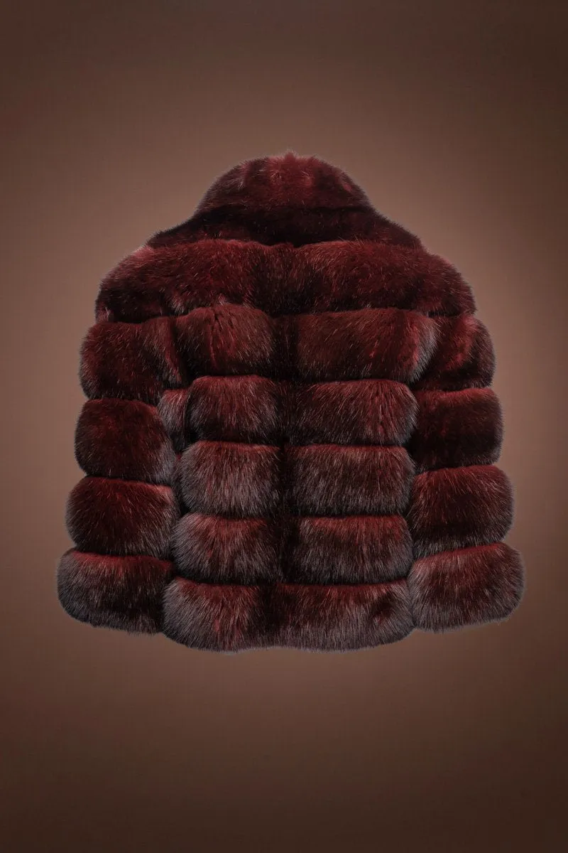 Horizontal Red Jewel Sable Fur Bolero