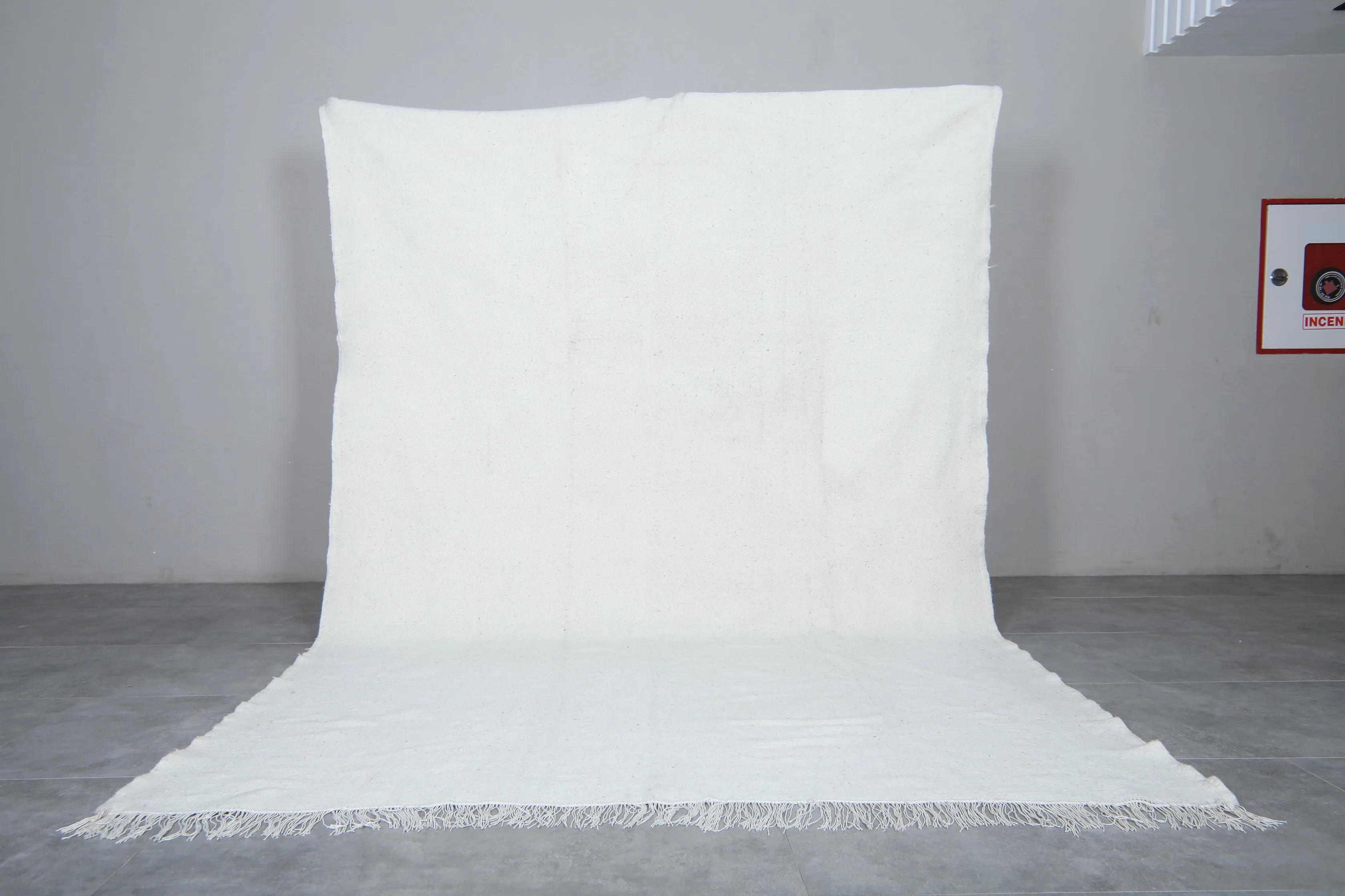 Moroccan rug white - Flat woven kilim - Berber custom rug - Wool kilim