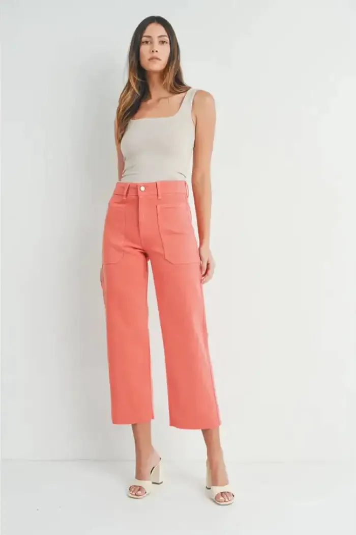 NAUTICAL HIGH RISE WIDE LEG DENIM JEANS
