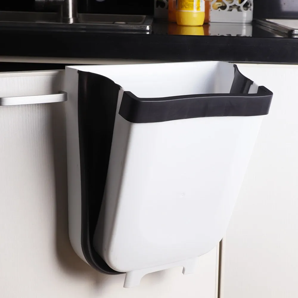 Portable Kitchen Hanging Mounted Folding Waste Bin