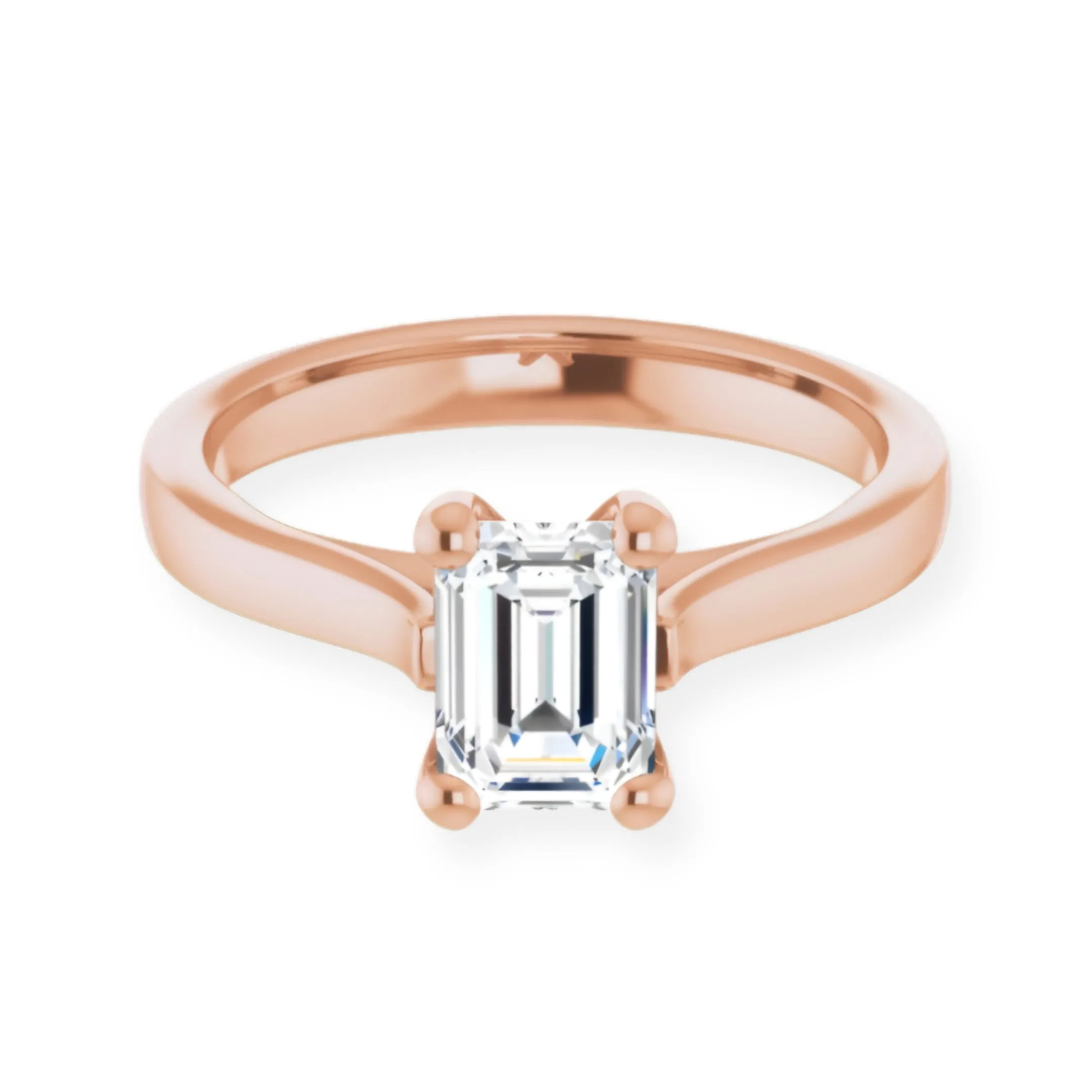 Serenity Emerald Diamond Solitaire Engagement Ring