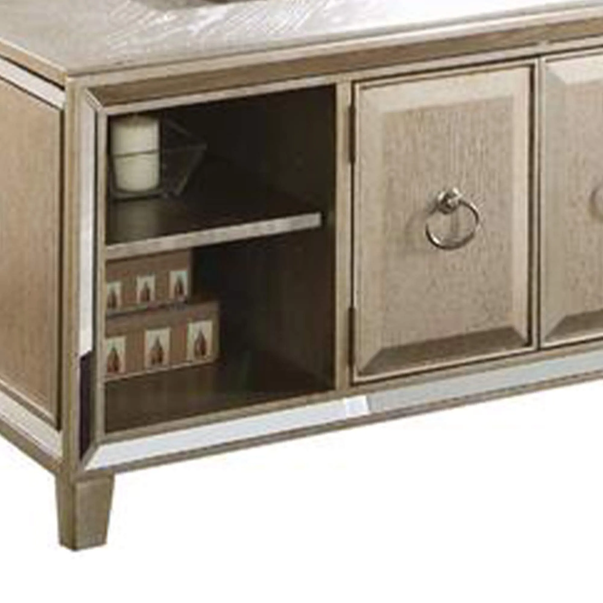 Spacious Coffee Table with Lift Top, Gold