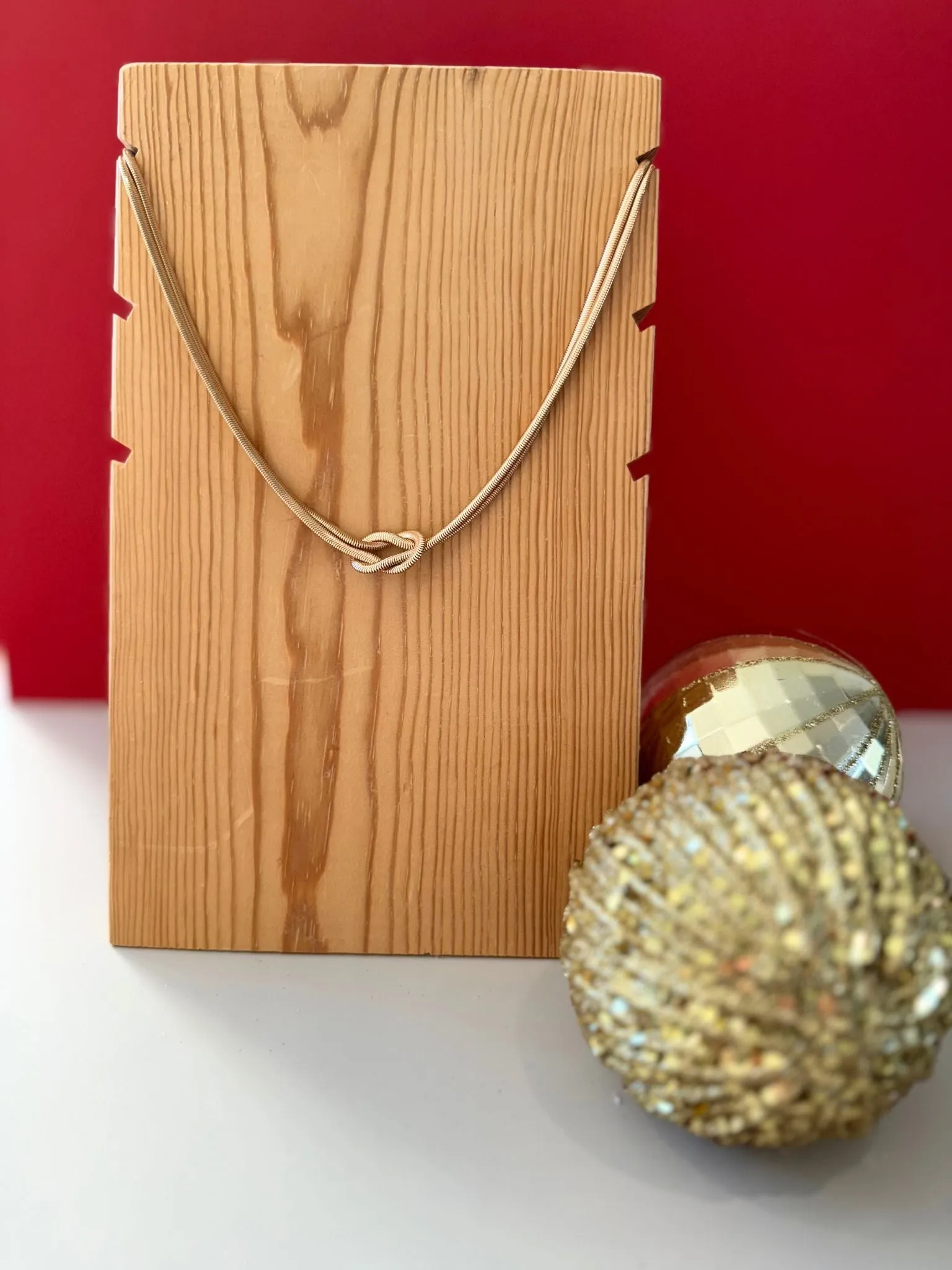 Square Knit Snake Chain Necklace